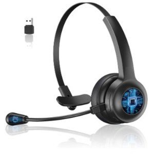 DERICO Wireless Bluetooth Headset w/ Noise Cancelling Mic & Mute Button